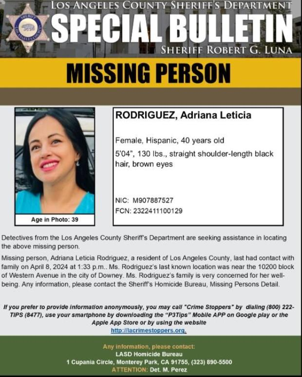 Adriana Rodriguez Missing, Southern California mother, last seen April 17, help locate